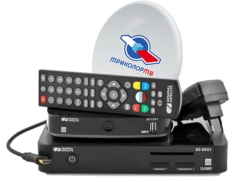 Комплект Трколор на 2 ТВ с ресиверами GS E501/GS C591 купить в Снегирях